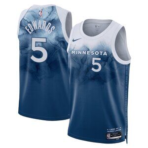 Mens 5 Anthony Edwards Blue White Stitched Jersey